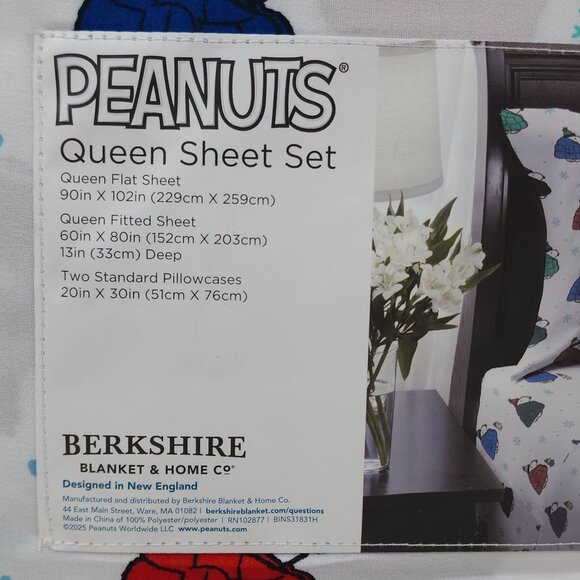 Peanuts Snoopy Igloo Holiday Queen Sheet Set By Berkshire Winter Christmas - Picture 5 of 9